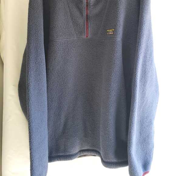 L. L. Bean Mens 1/4 Zip Pullover Outerwear Sweater Blue Long Sleeve XXL Tall - Picture 3 of 13